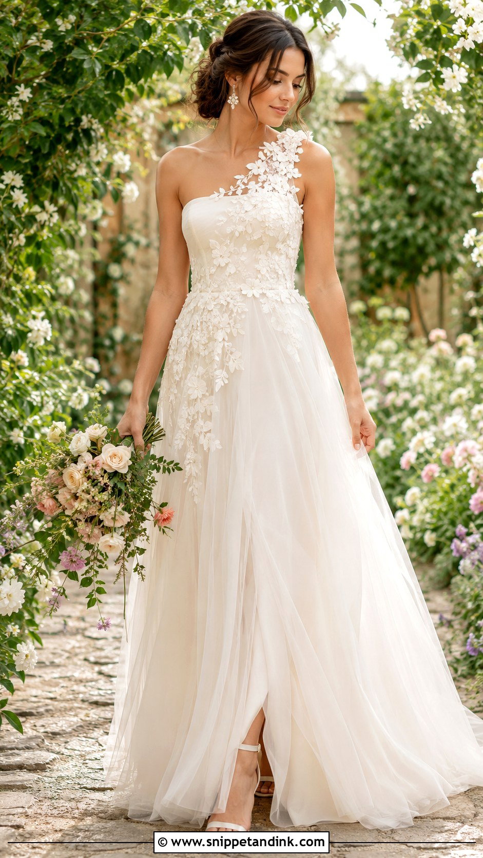 Asymmetrical Floral Wedding Dress - Snippet and Ink - 25 Asymmetrical Wedding Dress Ideas