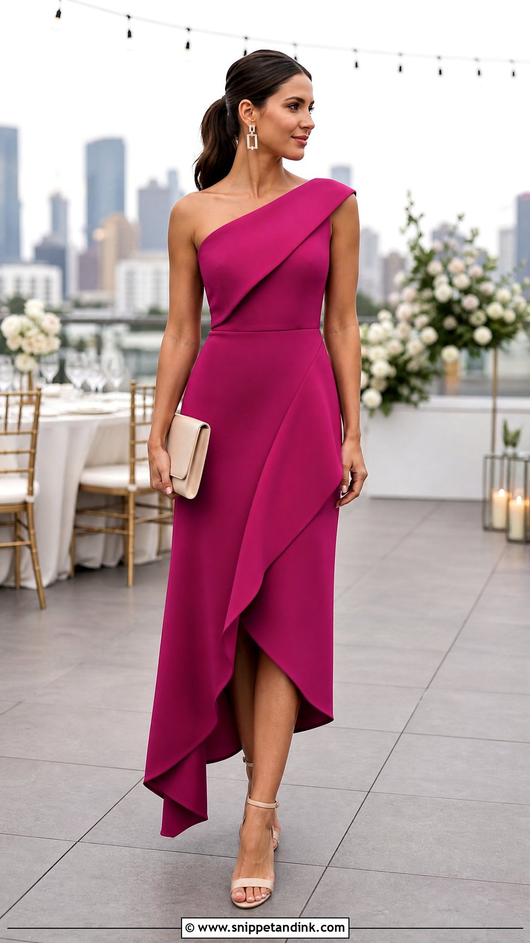 Asymmetrical Hem Scuba Dress Wedding Outfit - Snippet and Ink - 20 Scuba Dresses Styles for Wedding