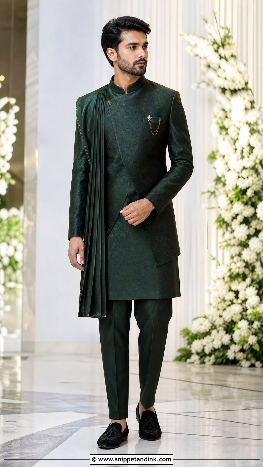 Asymmetrical Indo Western Sherwani - Snippet and Ink - 20 Sherwani for Wedding Ideas