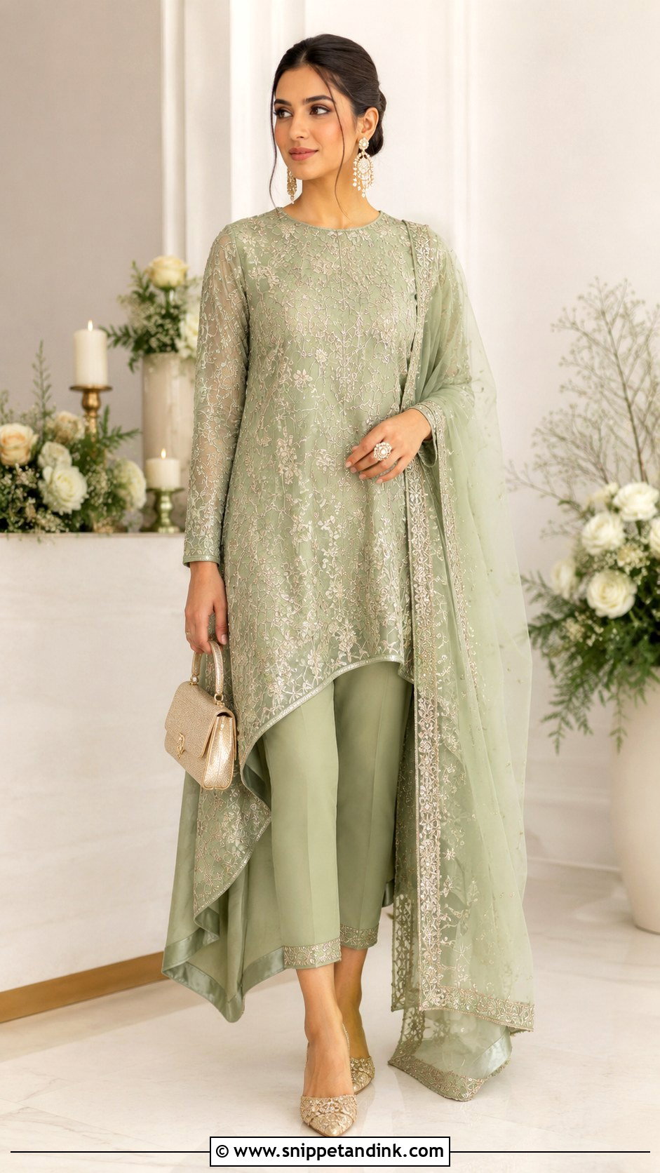 Asymmetrical Kurta And Pants Outfit - Snippet and Ink - 20 Modern Indian Wedding Dress Ideas