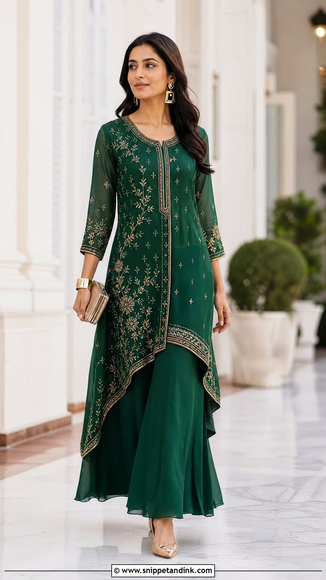 Asymmetrical Kurta Sharara Set - Snippet and Ink - 20 Sharara Designs Party Wear Indian Weddings