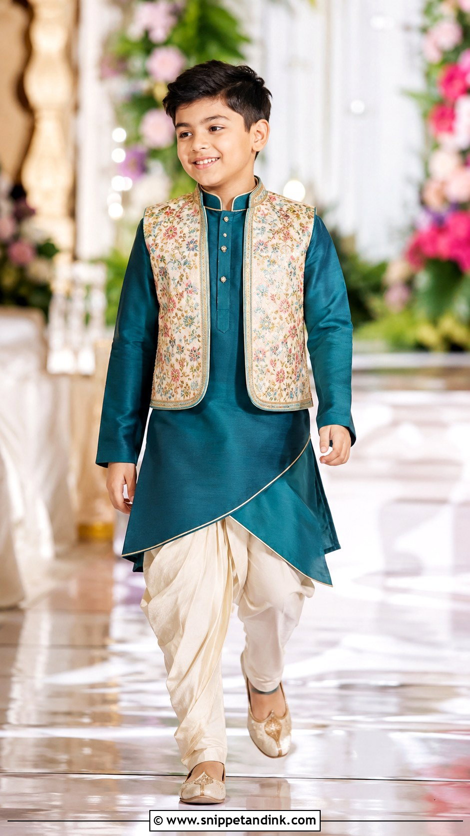 Asymmetrical Kurta With Dhoti Pants - Snippet and Ink - 20 Boys Sangeet Outfit Ideas