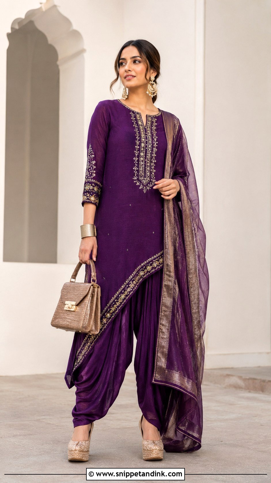 Asymmetrical Kurta With Dhoti Pants - Snippet and Ink - 20 Kurta Wedding Ideas
