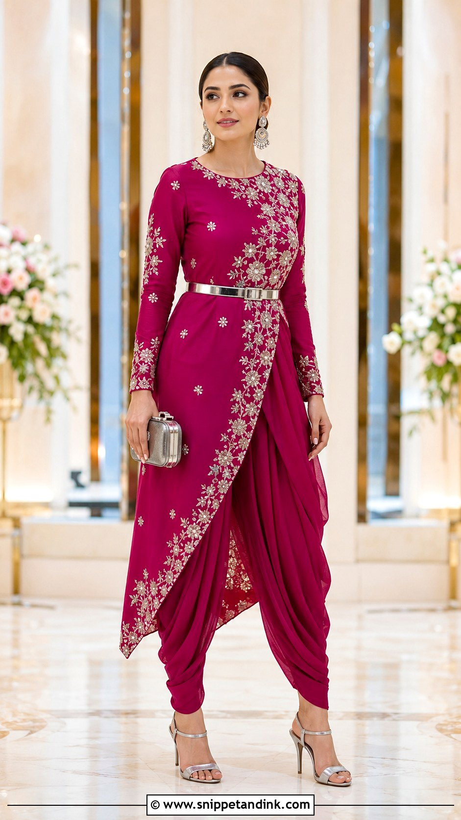 Asymmetrical Kurti With Dhoti Pants - Snippet and Ink - 20 Wedding Kurti Ideas
