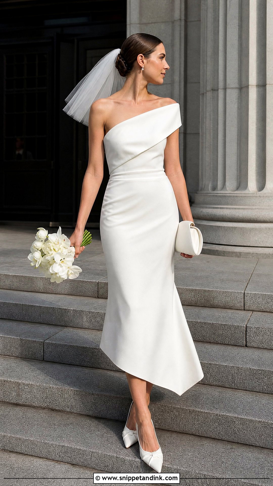 Asymmetrical Midi Wedding Dress - Snippet and Ink - 20 Unique Simple Wedding Dress Ideas