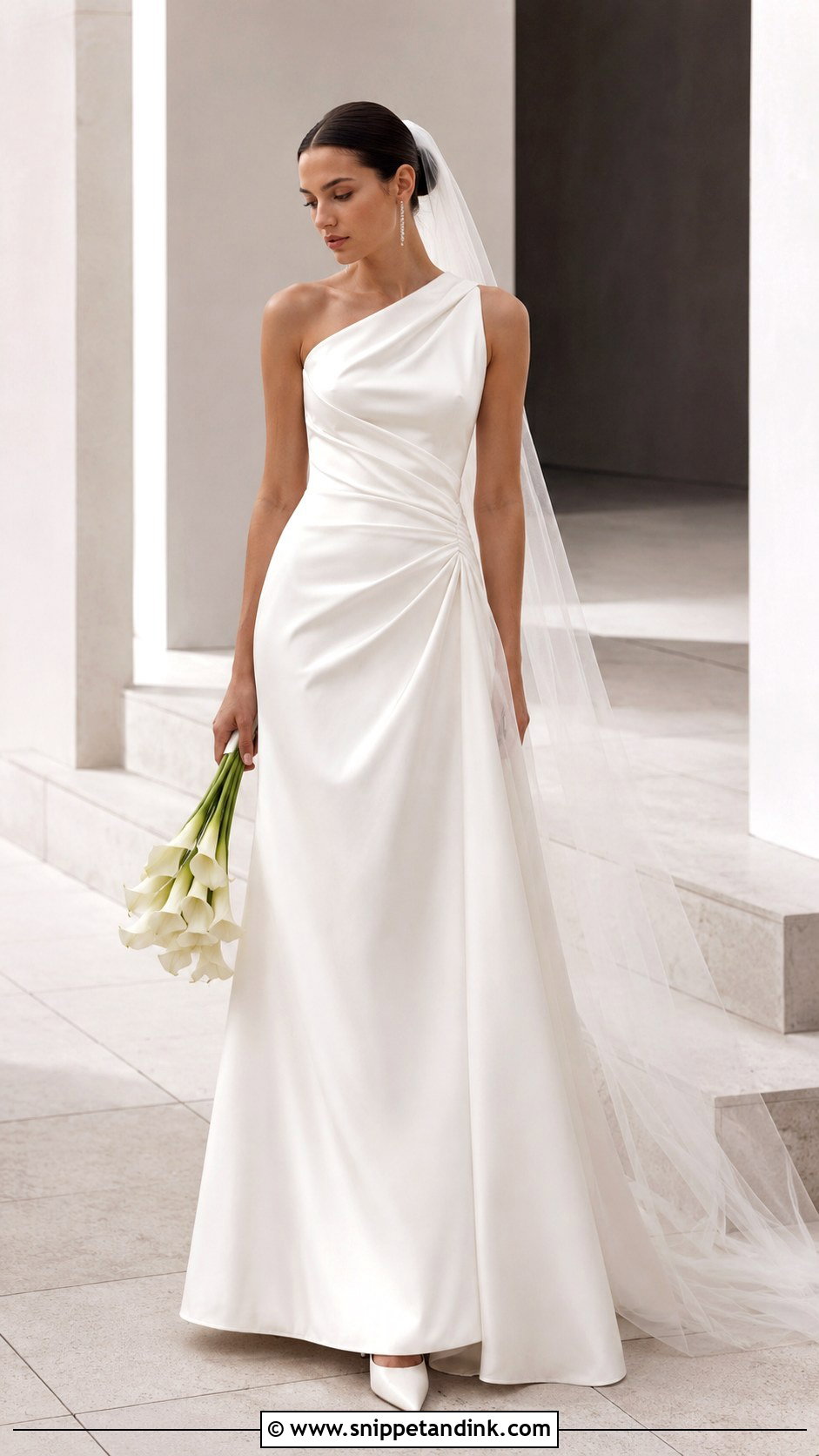 Asymmetrical Neckline Couture Wedding Dress - Snippet and Ink - 20 Hey Couture Wedding Dress Ideas