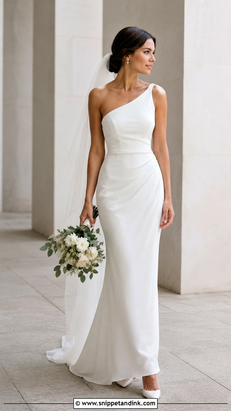 Asymmetrical Neckline Wedding Dress - Snippet and Ink - 25 Asymmetrical Wedding Dress Ideas