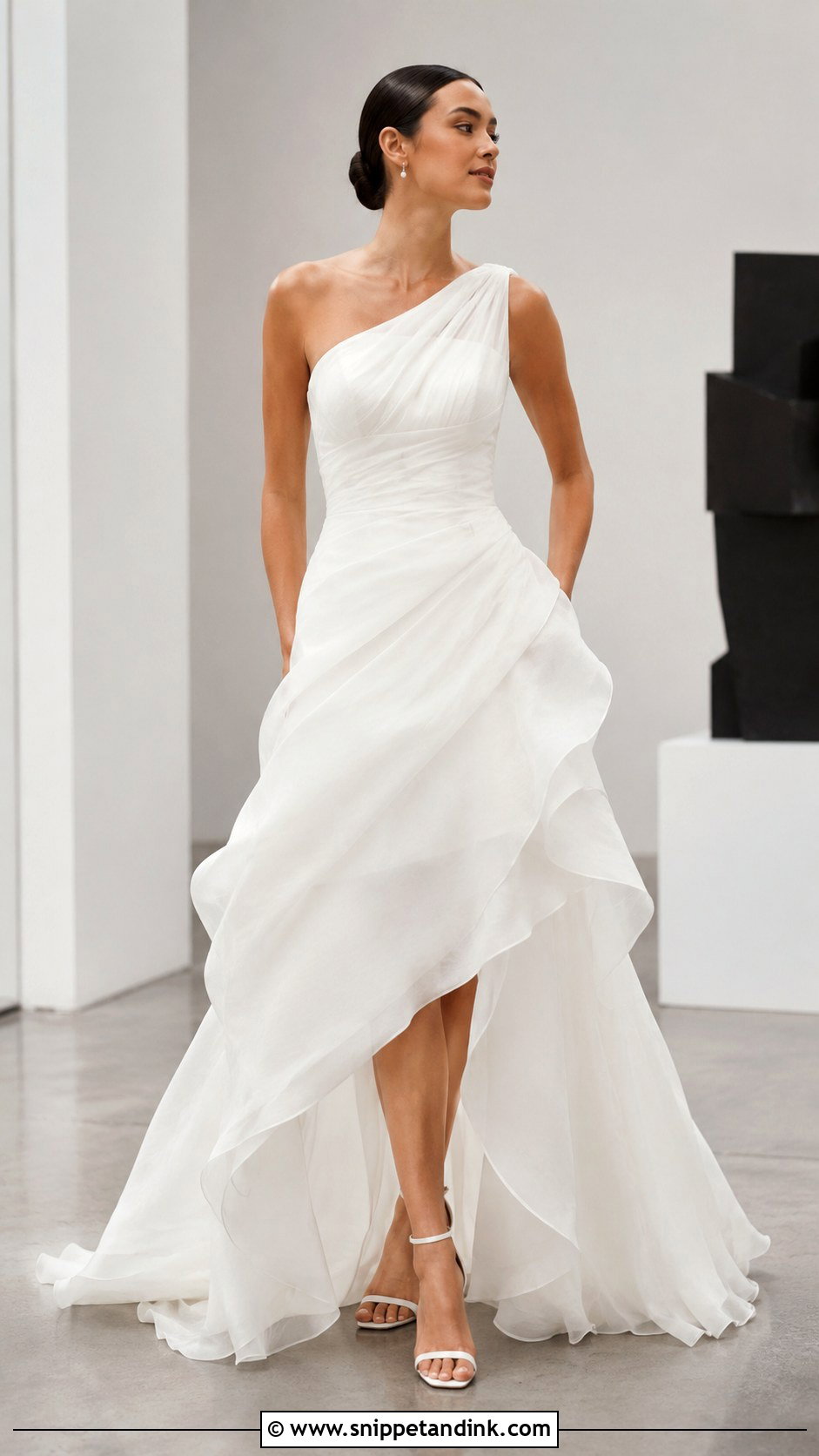 Asymmetrical Organza Wedding Dress - Snippet and Ink - 30 Organza Wedding Dress Ideas