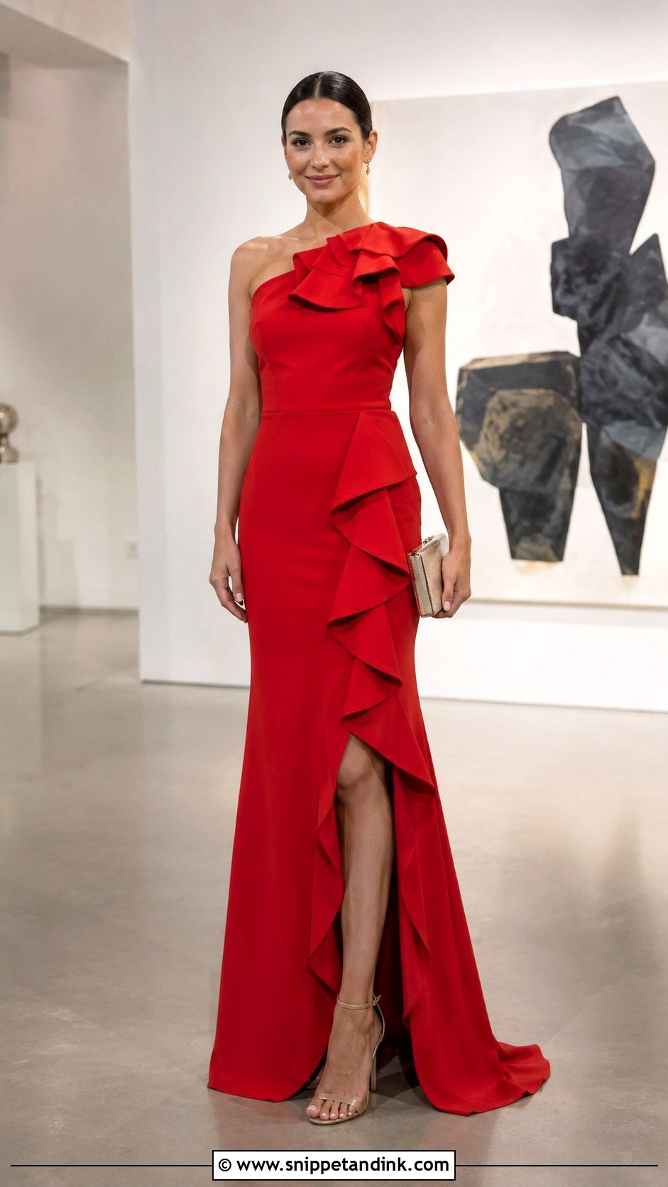 Asymmetrical Ruffle Gown - Snippet and Ink - 20 Gown Designer Ideas