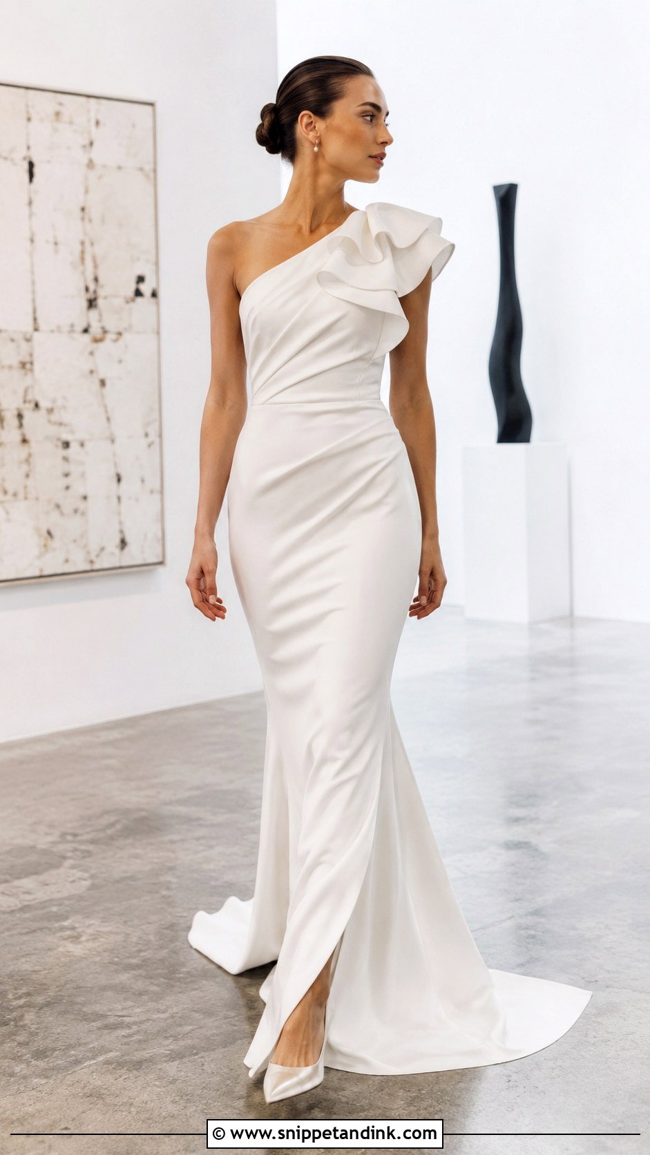 Asymmetrical Ruffle Wedding Dress - Snippet and Ink - 25 Asymmetrical Wedding Dress Ideas