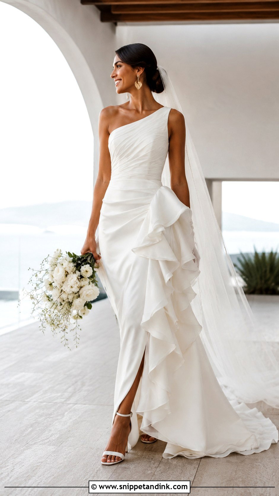 Asymmetrical Ruffle Wedding Dress - Snippet and Ink - 20 Unique Wedding Dresses 2025