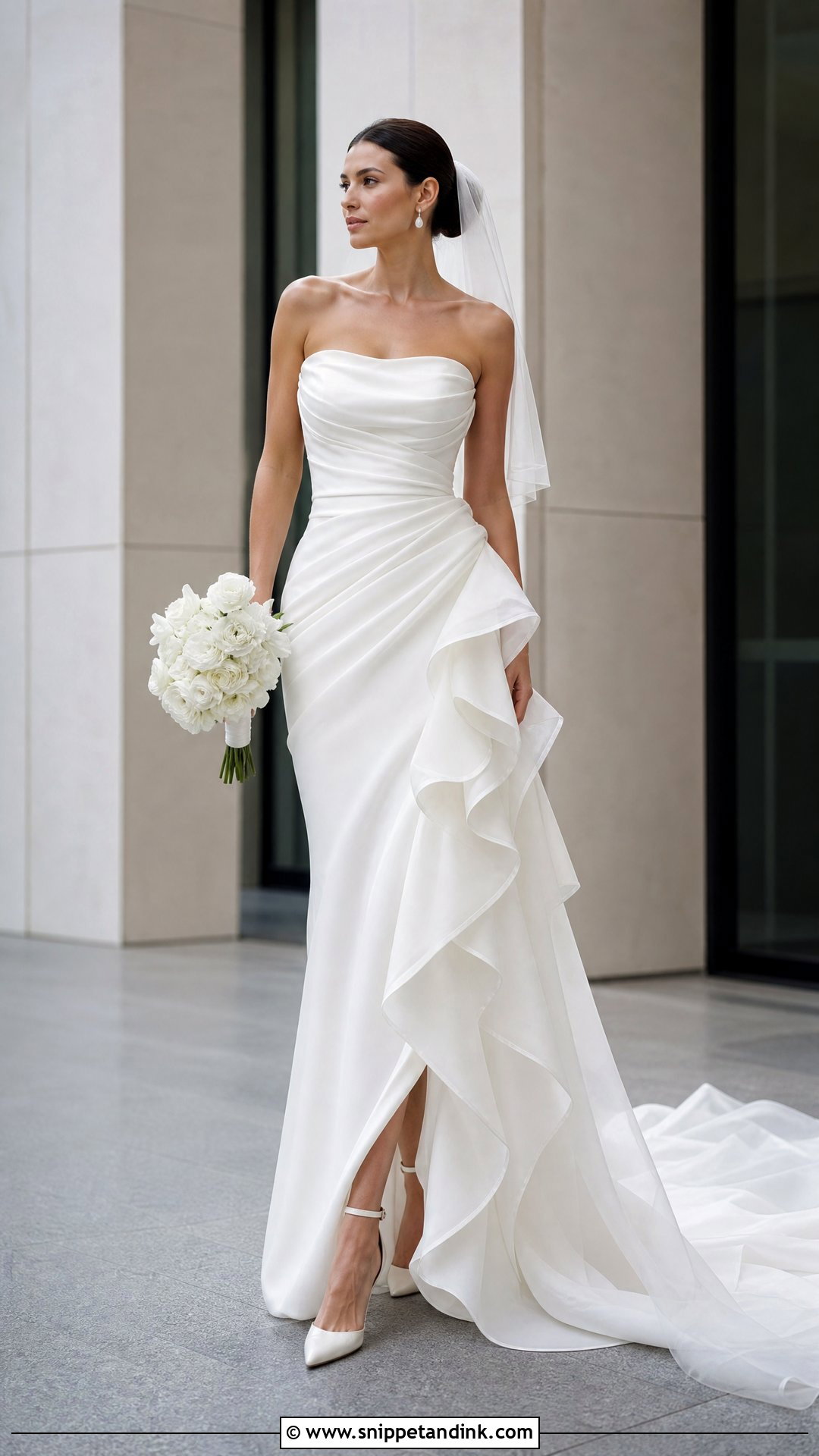 Asymmetrical Waterfall Wedding Dress - Snippet and Ink - 20 Waterfall Wedding Dress Ideas