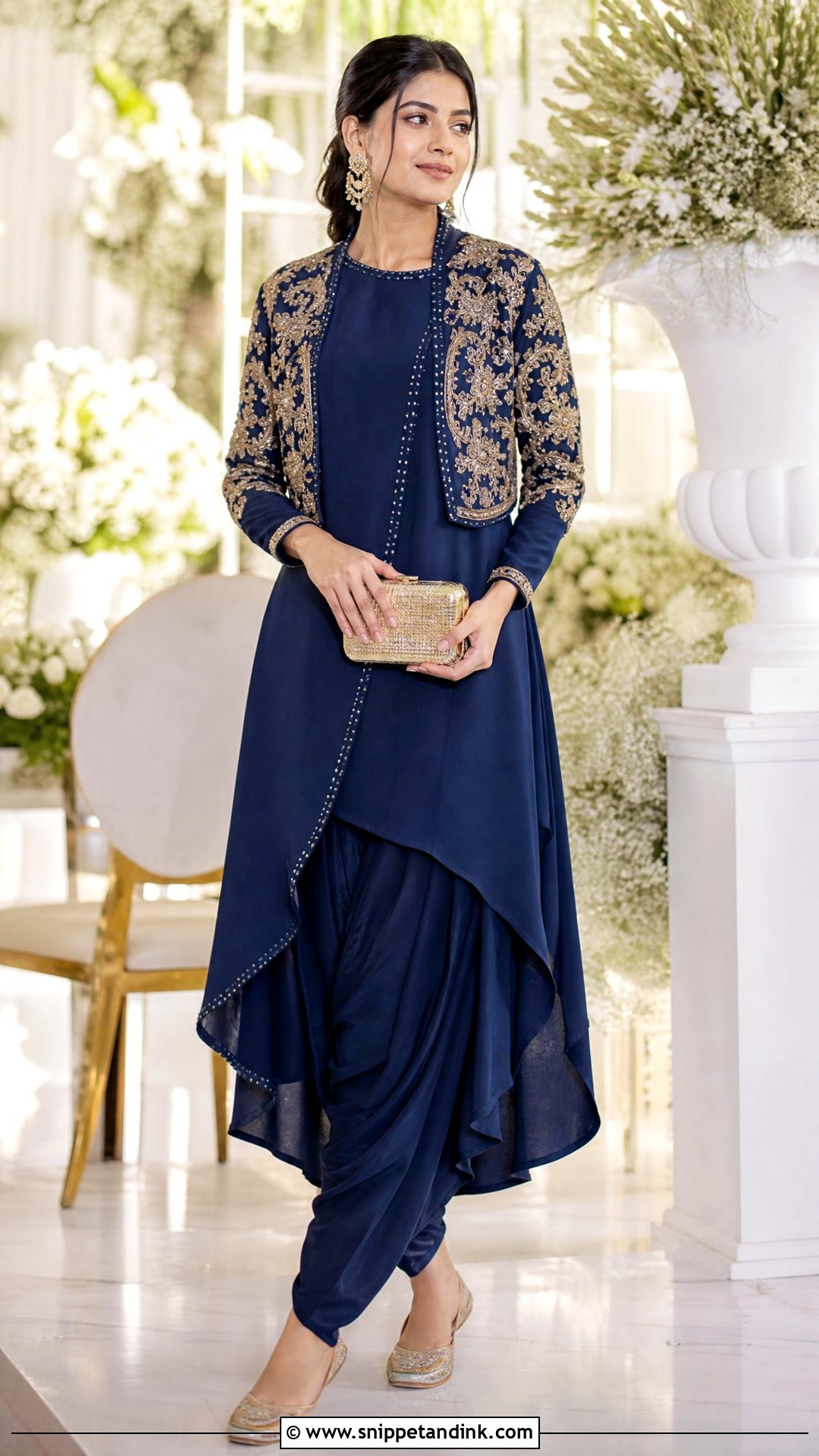 Asymmetrical Wedding Salwar Suit With Dhoti Pants - Snippet and Ink - 20 Wedding Salwar Suits Party Wear