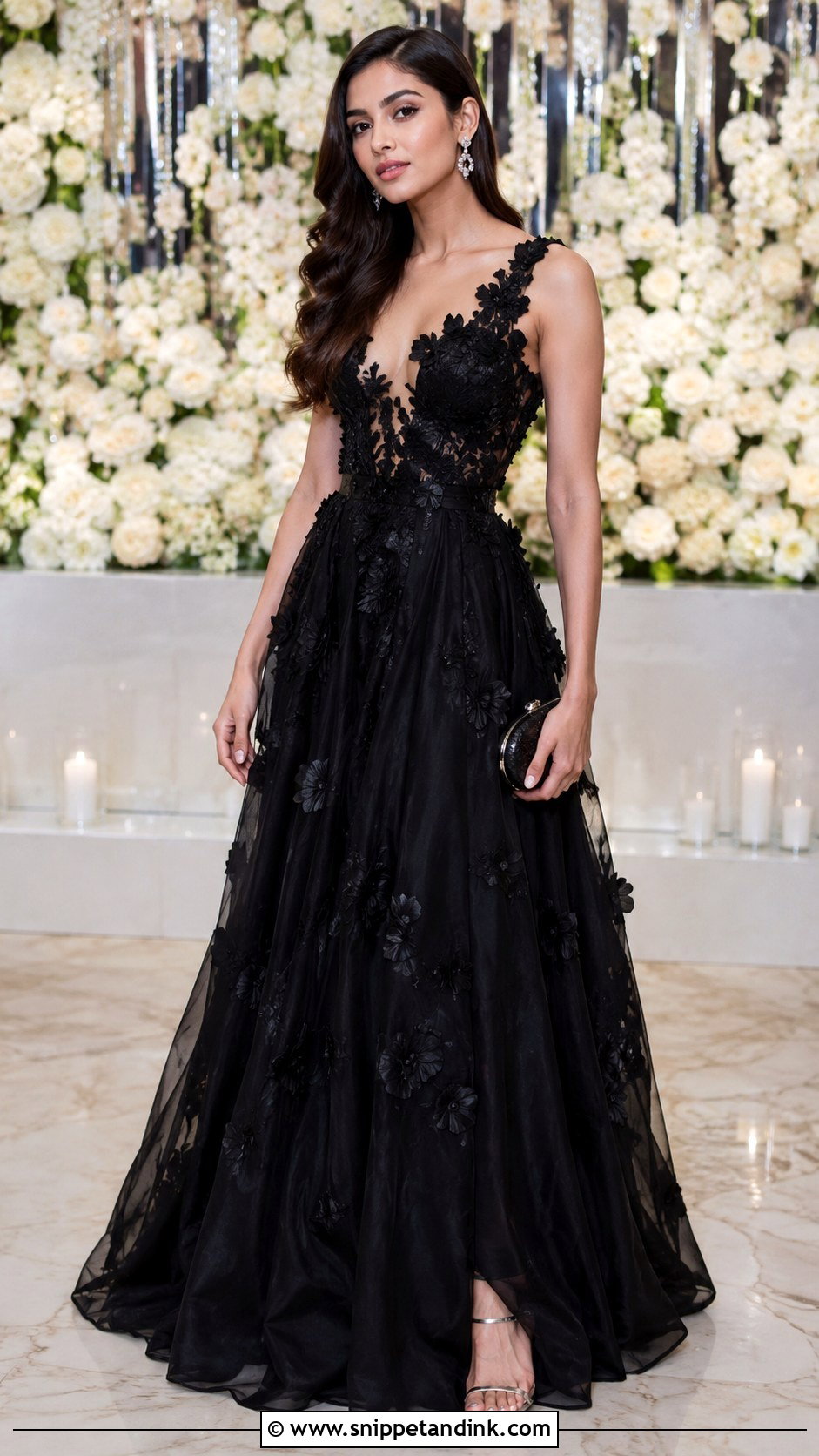 Athiya Shetty Black Floral Gown - Snippet and Ink - 20 Athiya Shetty Wedding Outfits