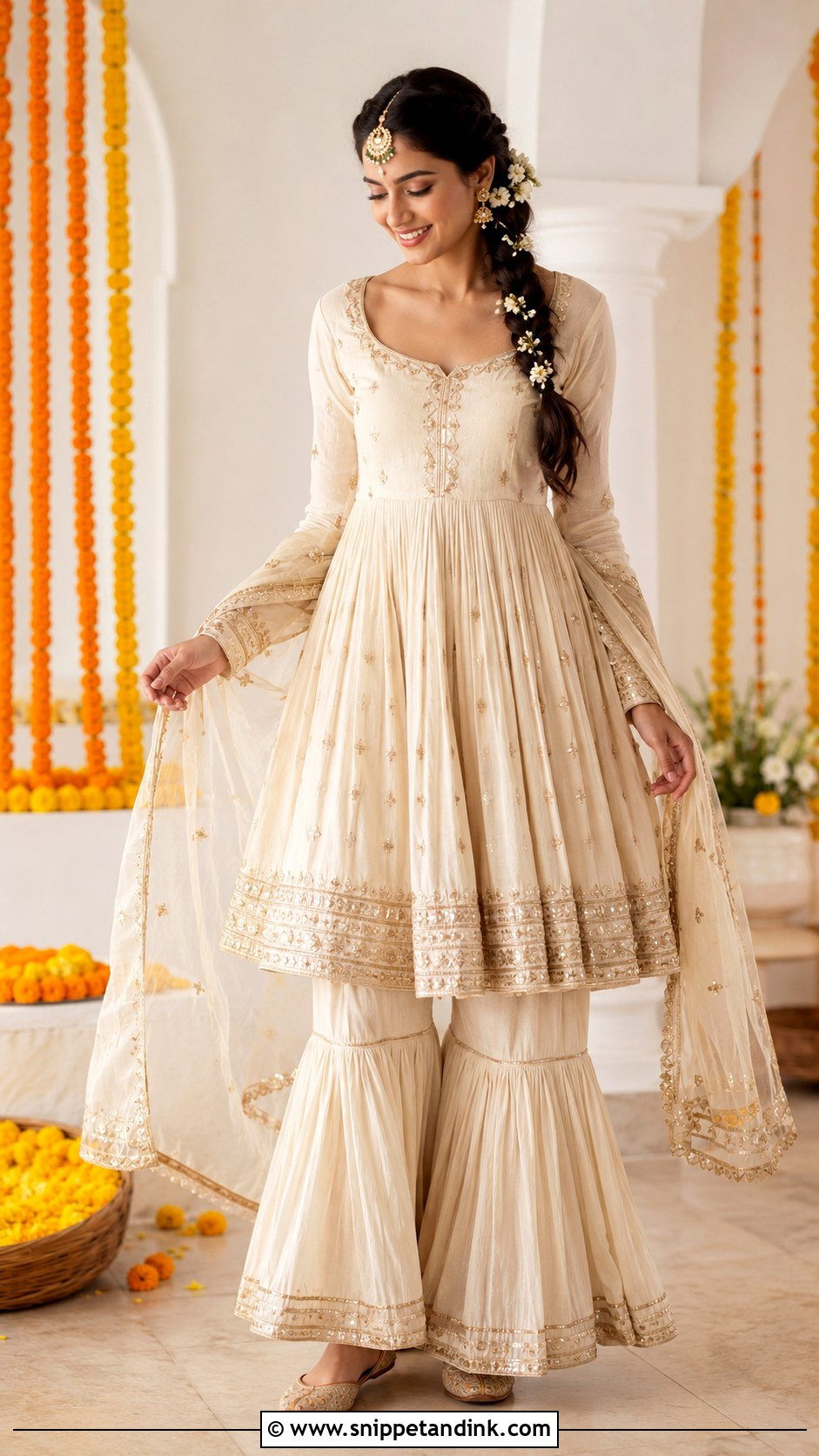 Athiya Shetty Ivory Haldi Anarkali - Snippet and Ink - 20 Athiya Shetty Wedding Outfits