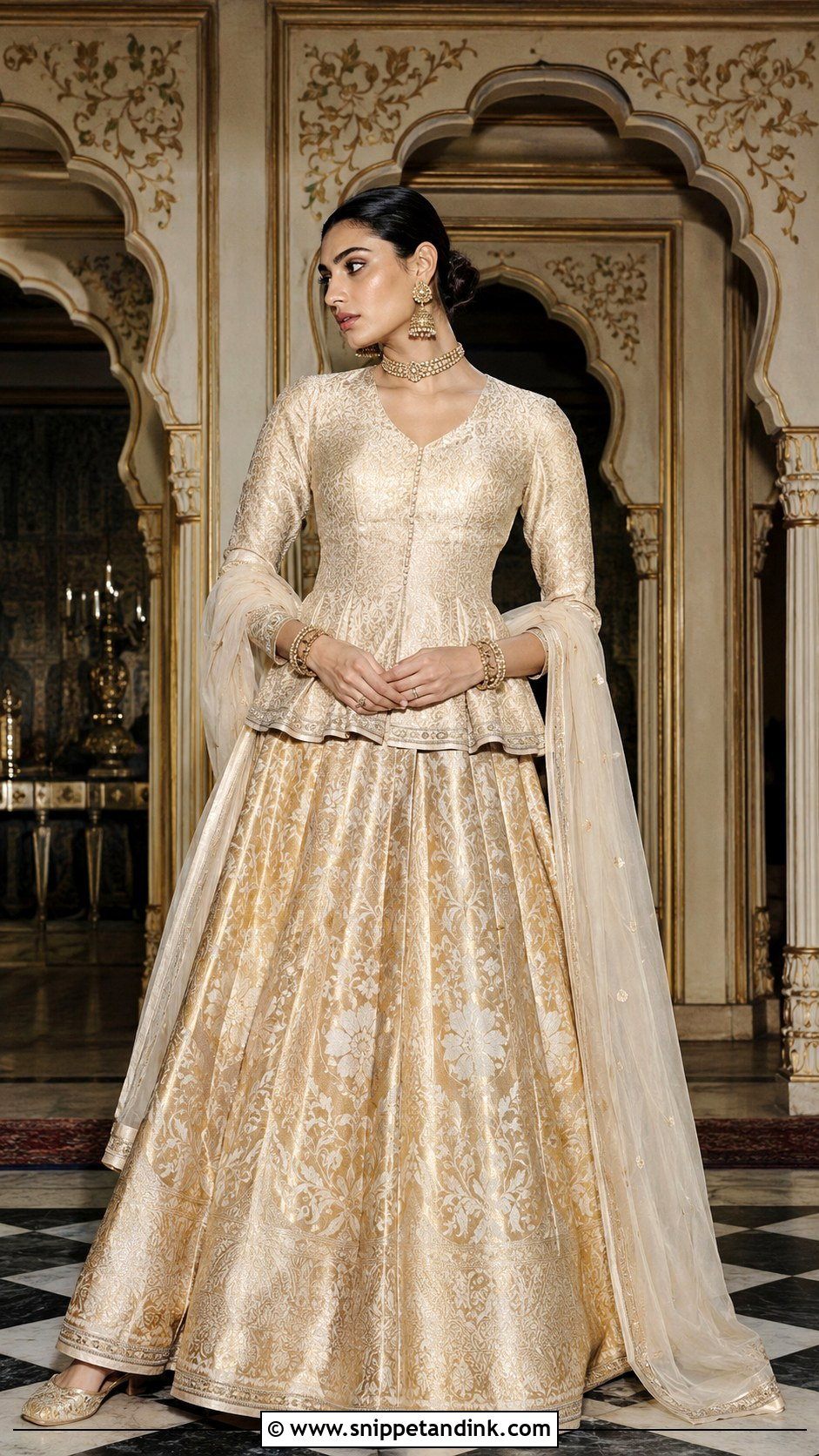 Athiya Shetty Peplum Benarasi Lehenga - Snippet and Ink - 20 Athiya Shetty Wedding Outfits