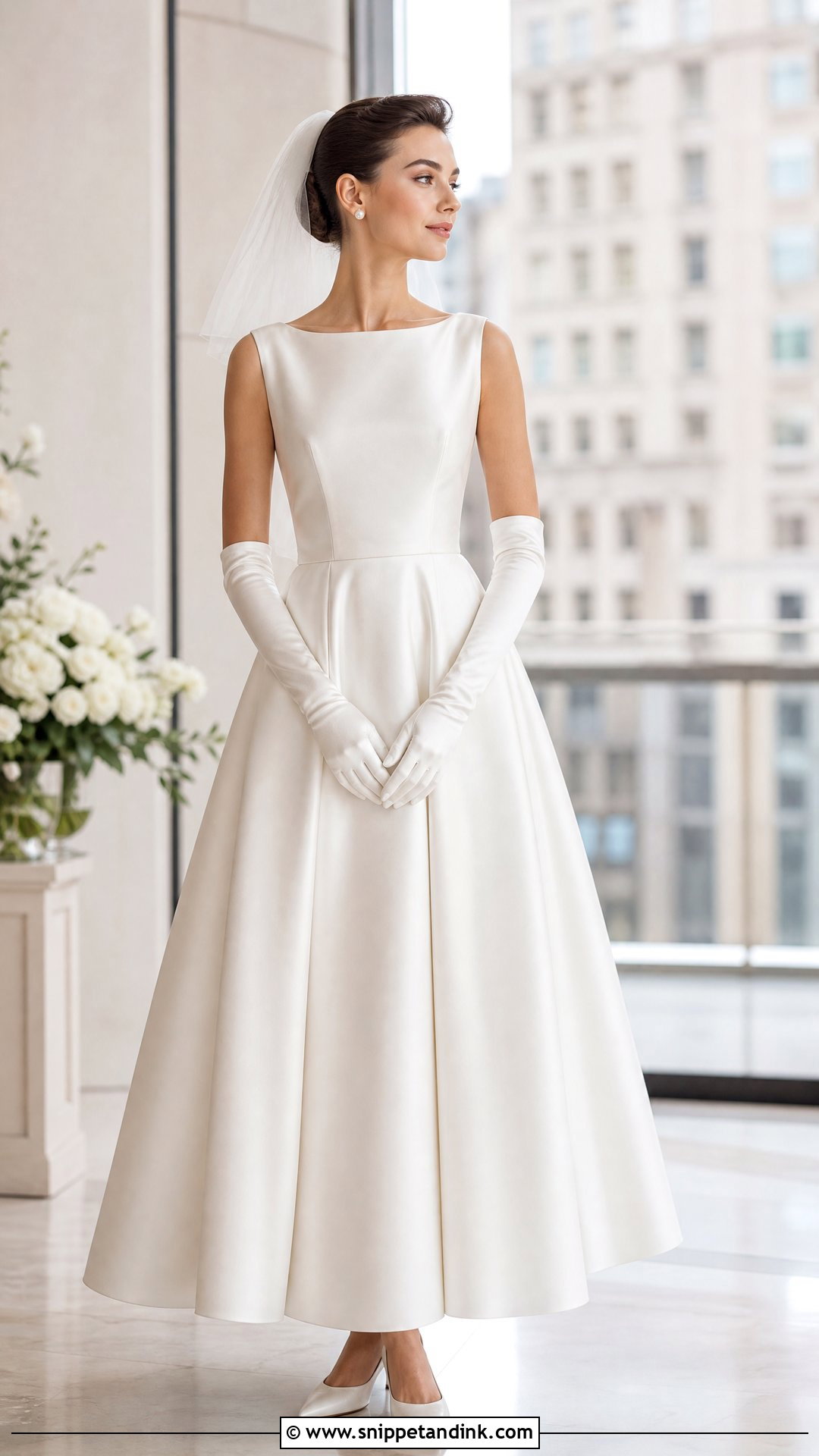 Audrey Hepburn Bateau Neck Wedding Dress - Snippet and Ink - 20 Old School Wedding Dress Ideas
