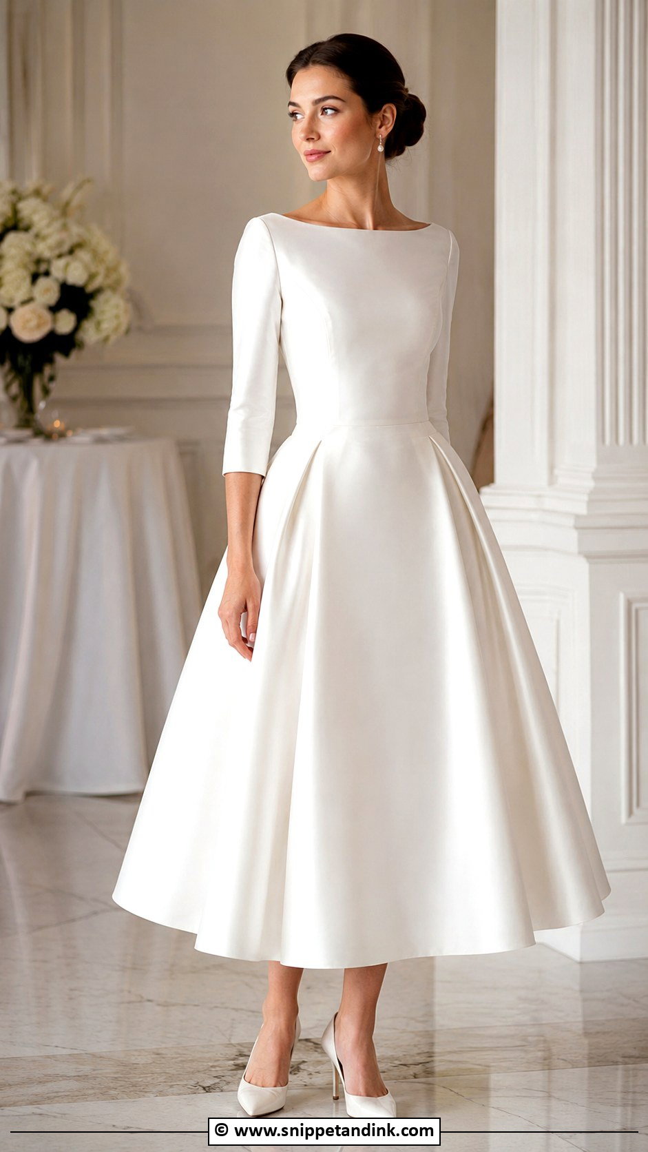 Audrey Hepburn Boat Neck Wedding Dress - Snippet and Ink - 30 Audrey Hepburn Wedding Dress Ideas