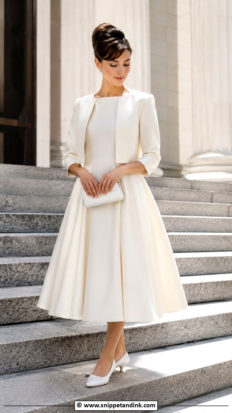 Audrey Hepburn Courthouse Wedding Dress - Snippet and Ink - 30 Audrey Hepburn Wedding Dress Ideas