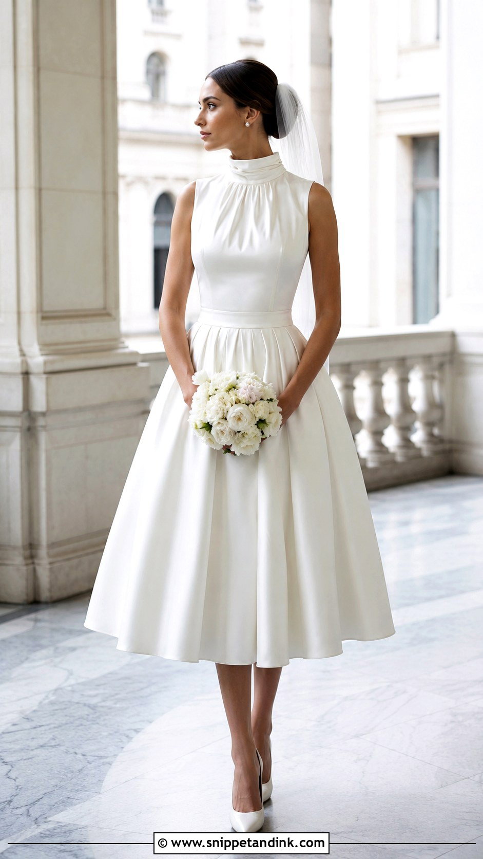 Audrey Hepburn High Neck Wedding Dress - Snippet and Ink - 20 Audrey Hepburn Wedding Dress Inspiration Ideas