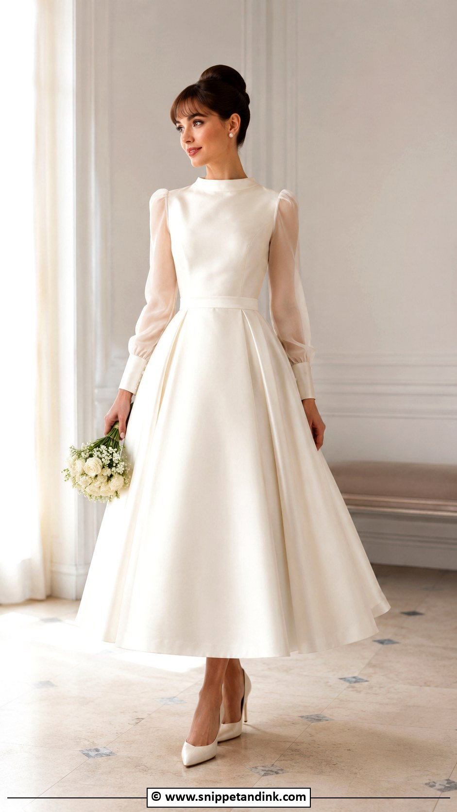 Audrey Hepburn High Neck Wedding Dress - Snippet and Ink - 30 Audrey Hepburn Wedding Dress Ideas