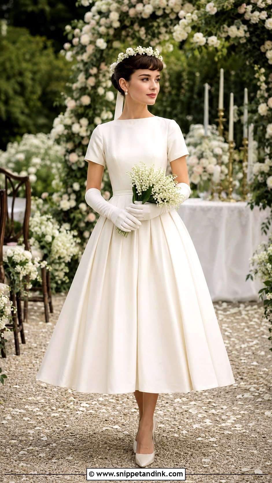 Audrey Hepburn Tea Length Wedding Dress - Snippet and Ink - 20 Audrey Hepburn Wedding Dress Inspiration Ideas