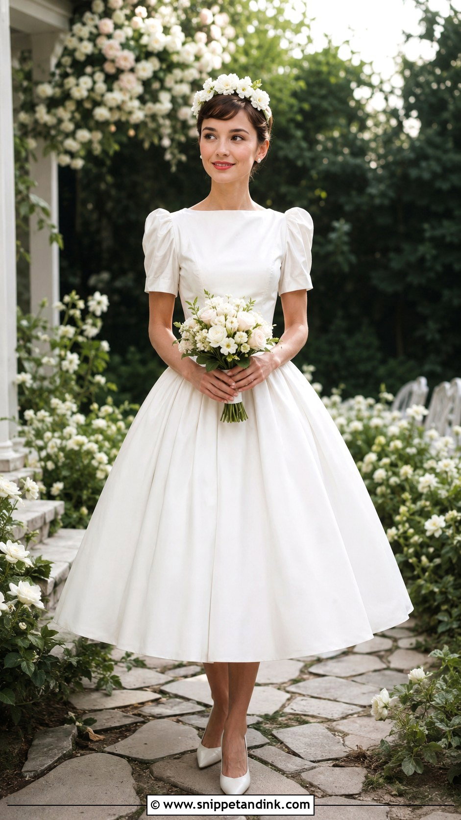 Audrey Hepburn Tea Length Wedding Dress - Snippet and Ink - 20 Celebrity Wedding Dress Ideas