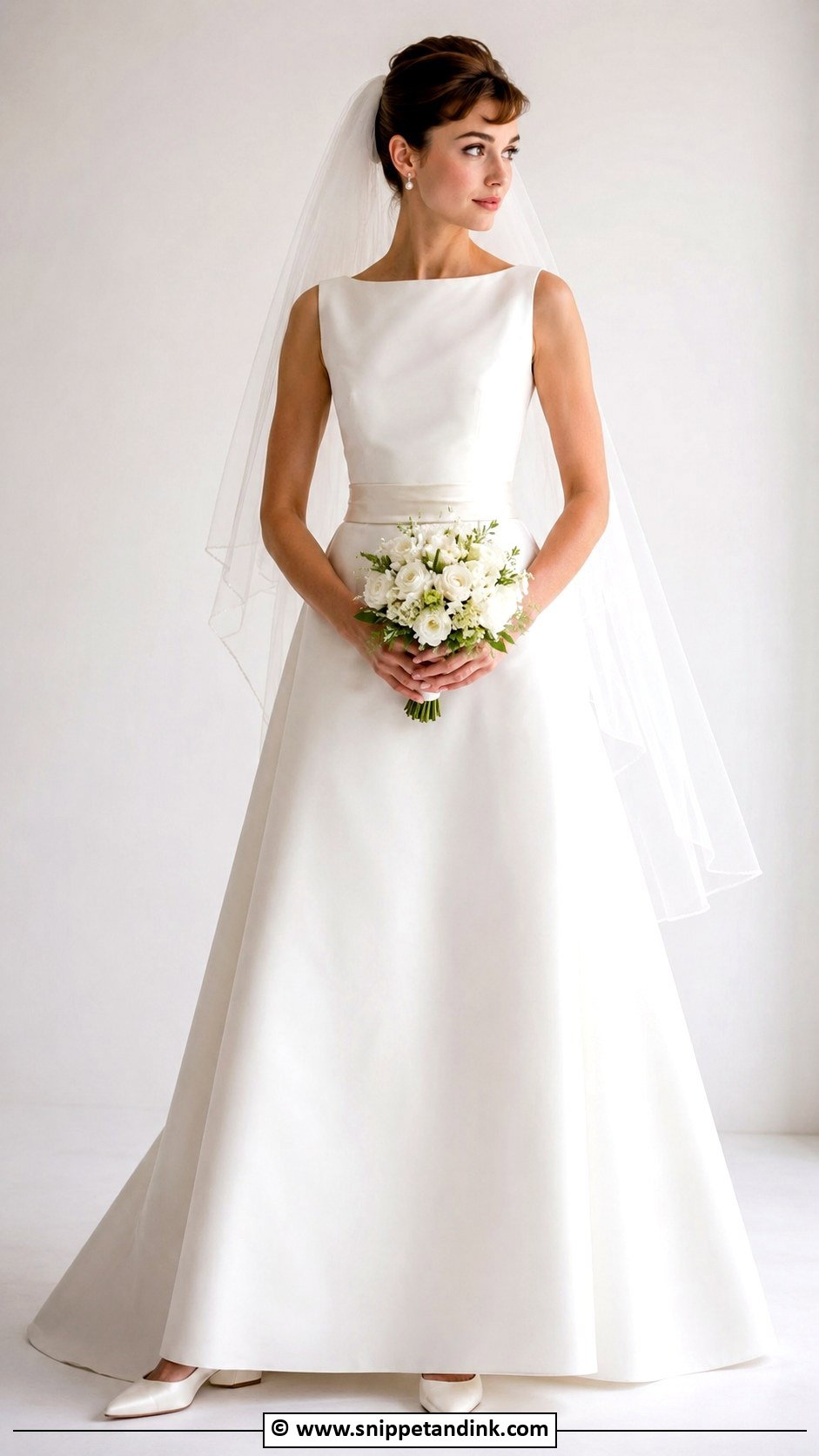Audrey Hepburn Wedding Dress With A Line Skirt - Snippet and Ink - 30 Audrey Hepburn Wedding Dress Ideas