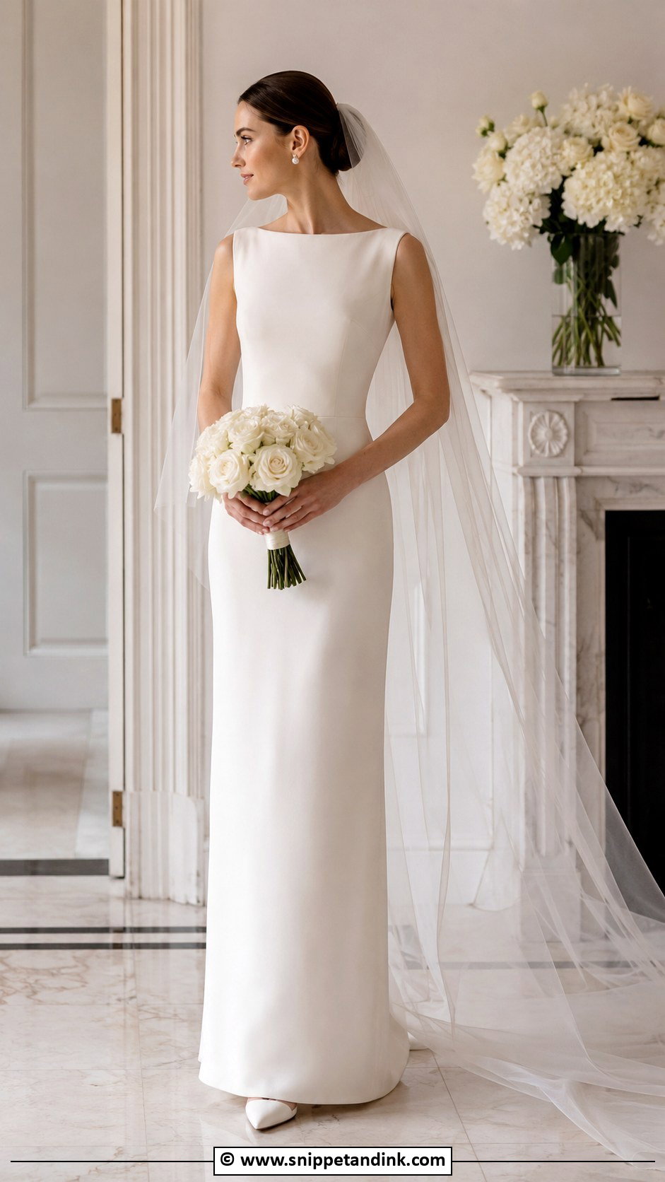 Audrey Hepburn Wedding Dress With Column Gown - Snippet and Ink - 30 Audrey Hepburn Wedding Dress Ideas