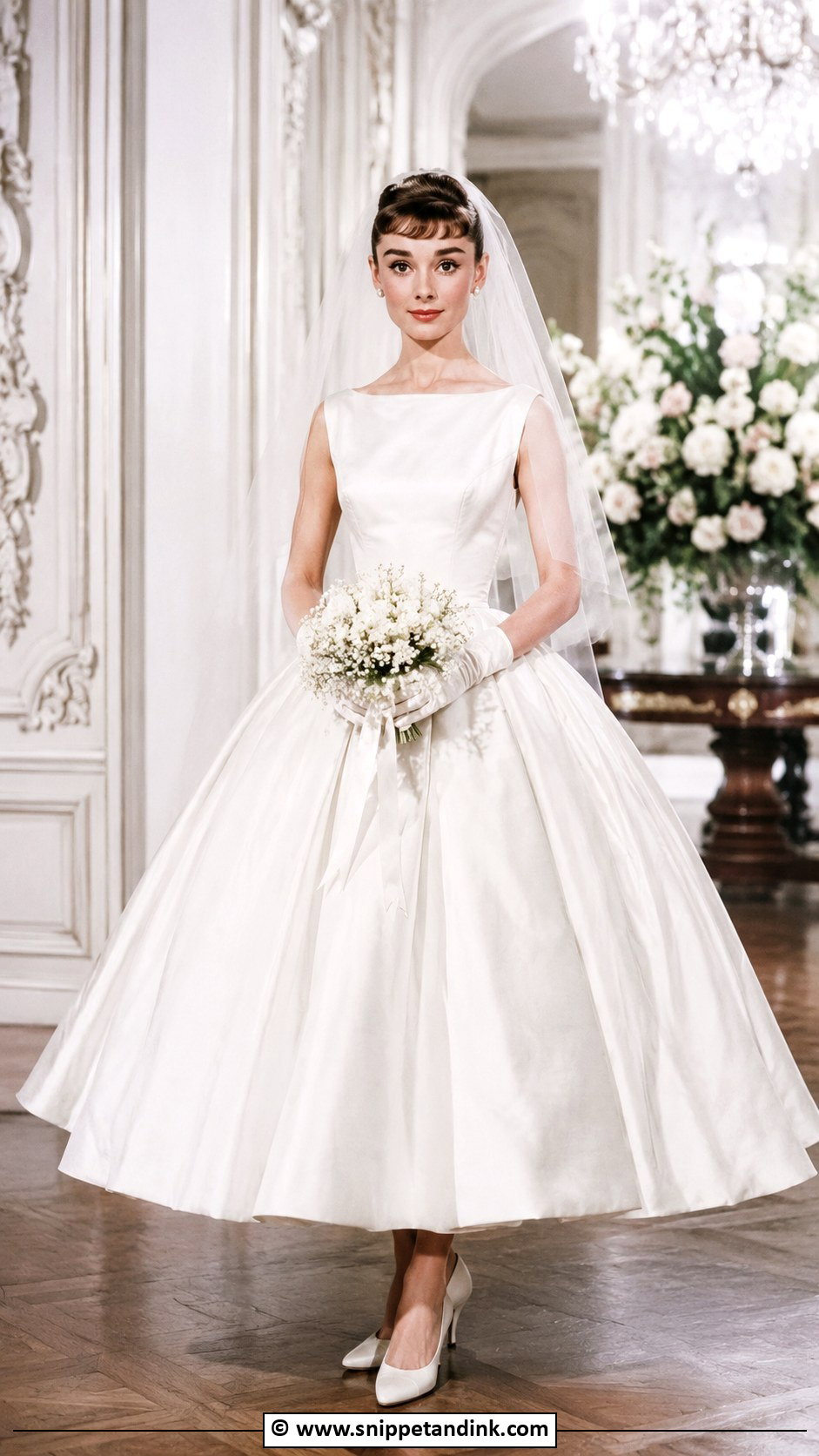 Audrey Hepburn Wedding Dress With Full Skirt - Snippet and Ink - 30 Audrey Hepburn Wedding Dress Ideas