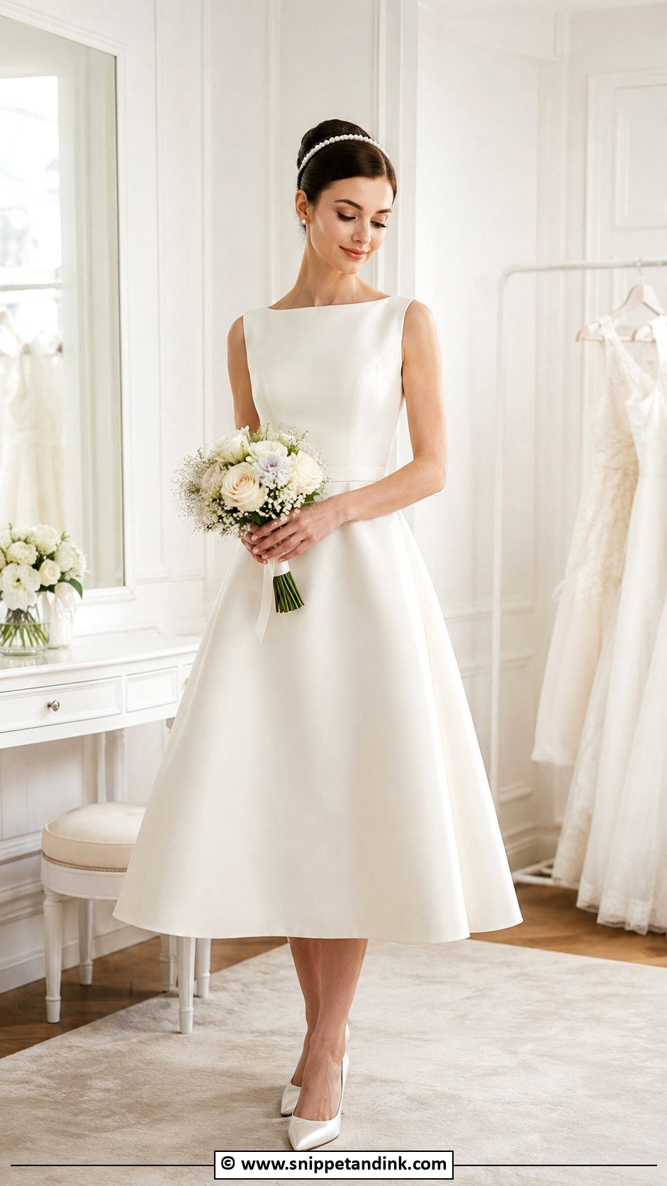 Audrey Hepburn Wedding Dress With Headband - Snippet and Ink - 30 Audrey Hepburn Wedding Dress Ideas