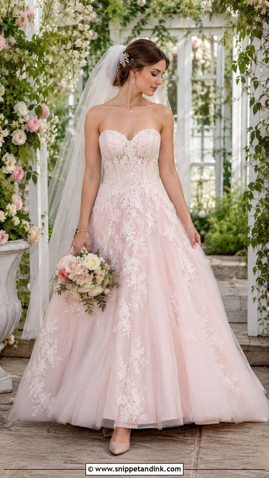 Aurora Blush Wedding Dress - Snippet and Ink - 25 Aurora Wedding Dress Ideas