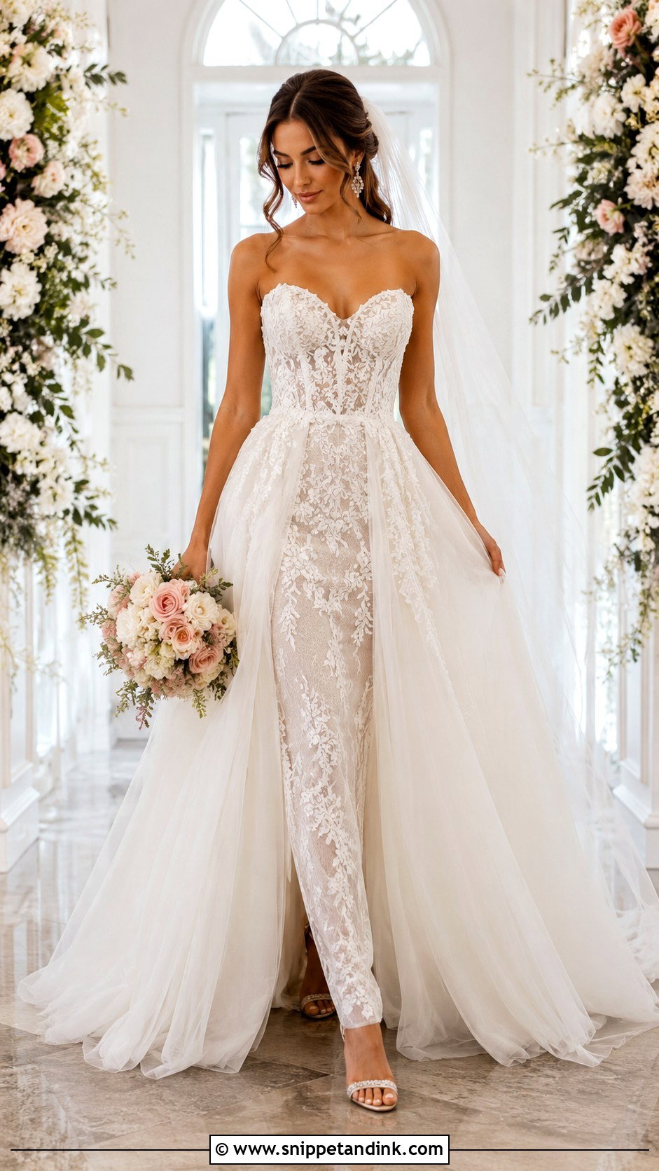 Aurora Detachable Skirt Wedding Dress - Snippet and Ink - 25 Aurora Wedding Dress Ideas