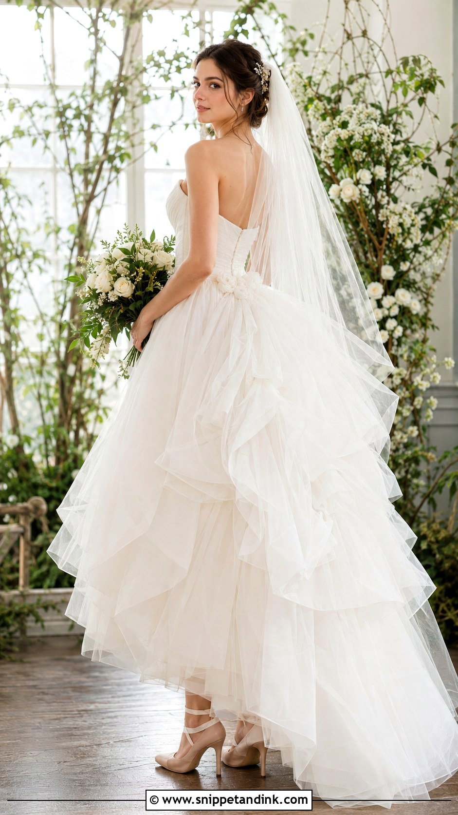 Austrian Bustle Tulle Wedding Dress - Snippet and Ink - 25 Bustle Wedding Dress Styles
