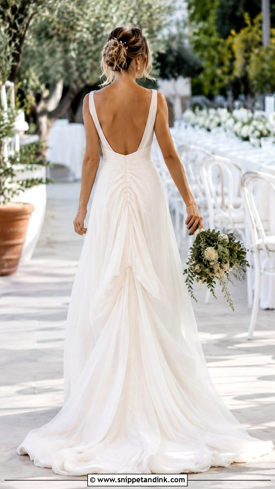 Austrian Bustle for Chiffon Wedding Dress - Snippet and Ink - 20 Dress Bustle Ideas