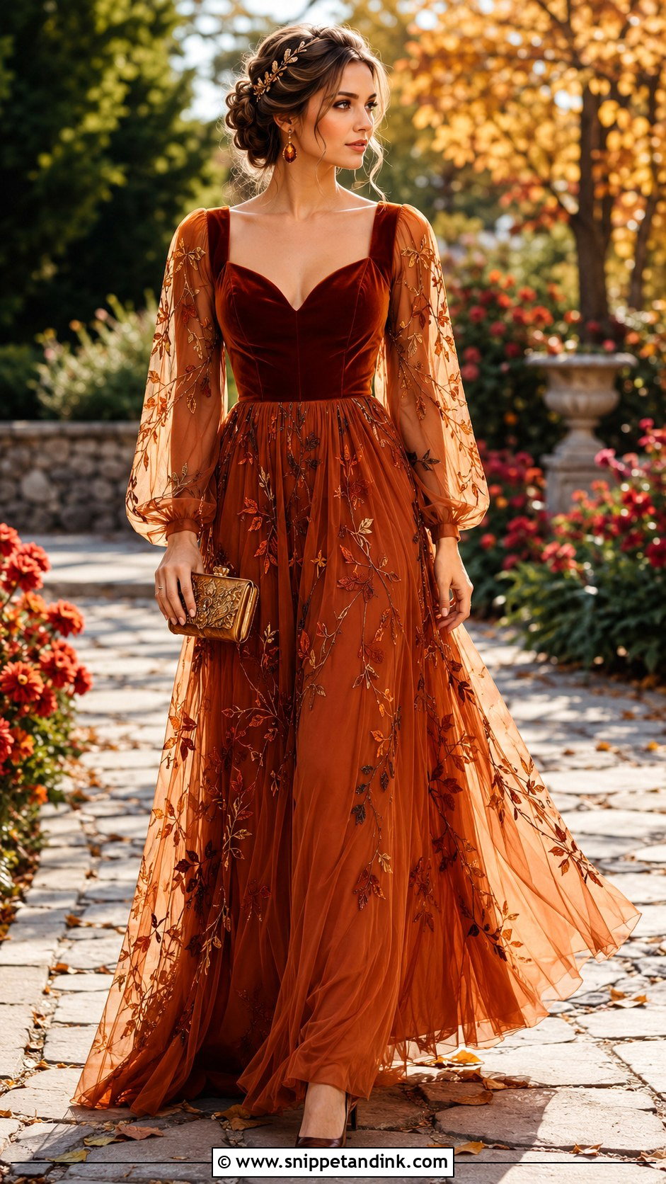 Autumn Woodland Copper Gown - Snippet and Ink - 20 Fairy Tale Gown Ideas