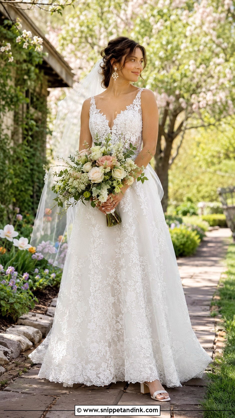 Azazie Kimani Wedding Dress With Garden Accessories - Snippet and Ink - 20 Azazie Wedding Dresses