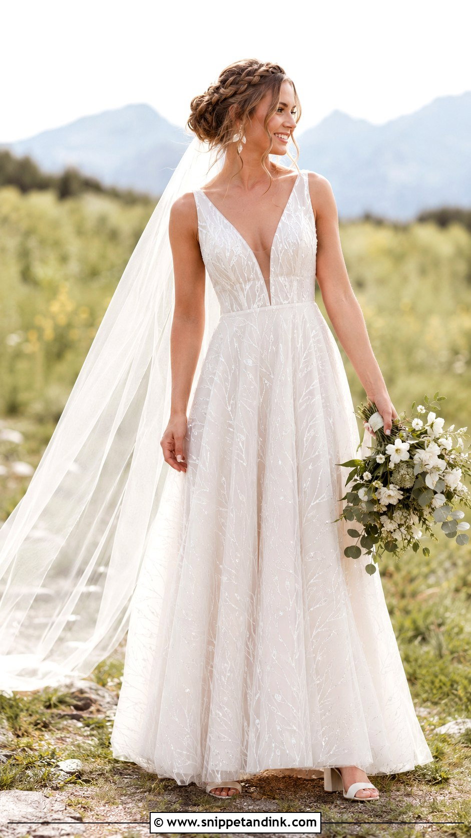Azazie Leila Wedding Dress With Boho Accessories - Snippet and Ink - 20 Azazie Wedding Dresses