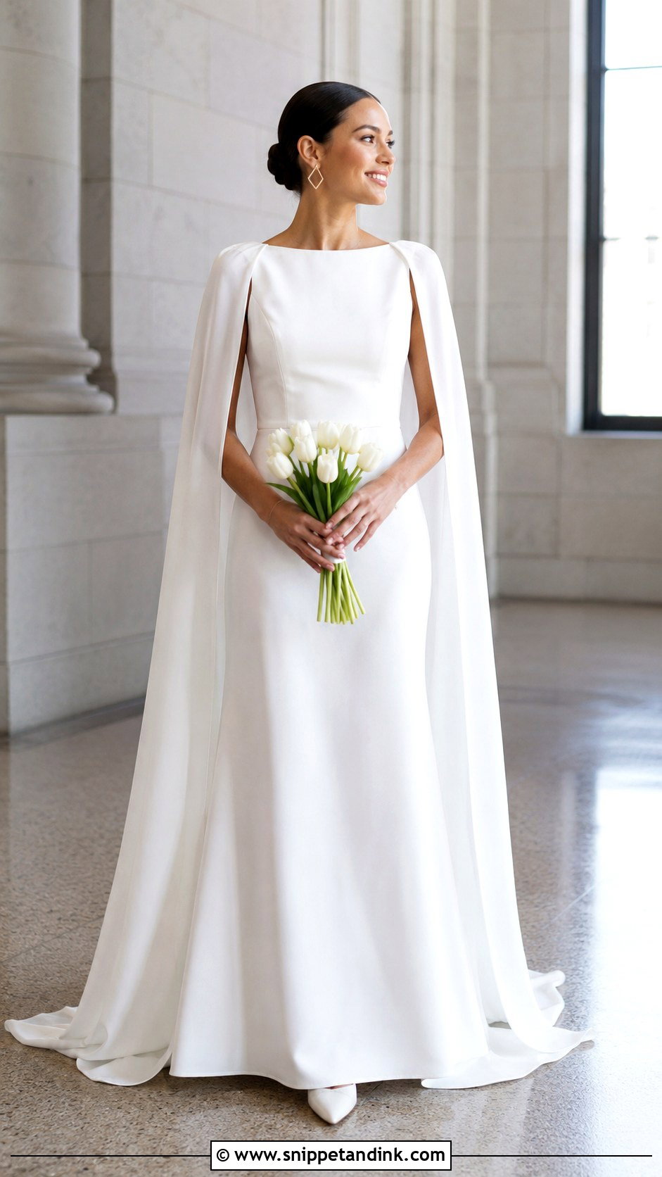 Azazie Minna Wedding Dress With Modern Bridal Cape - Snippet and Ink - 20 Azazie Wedding Dresses