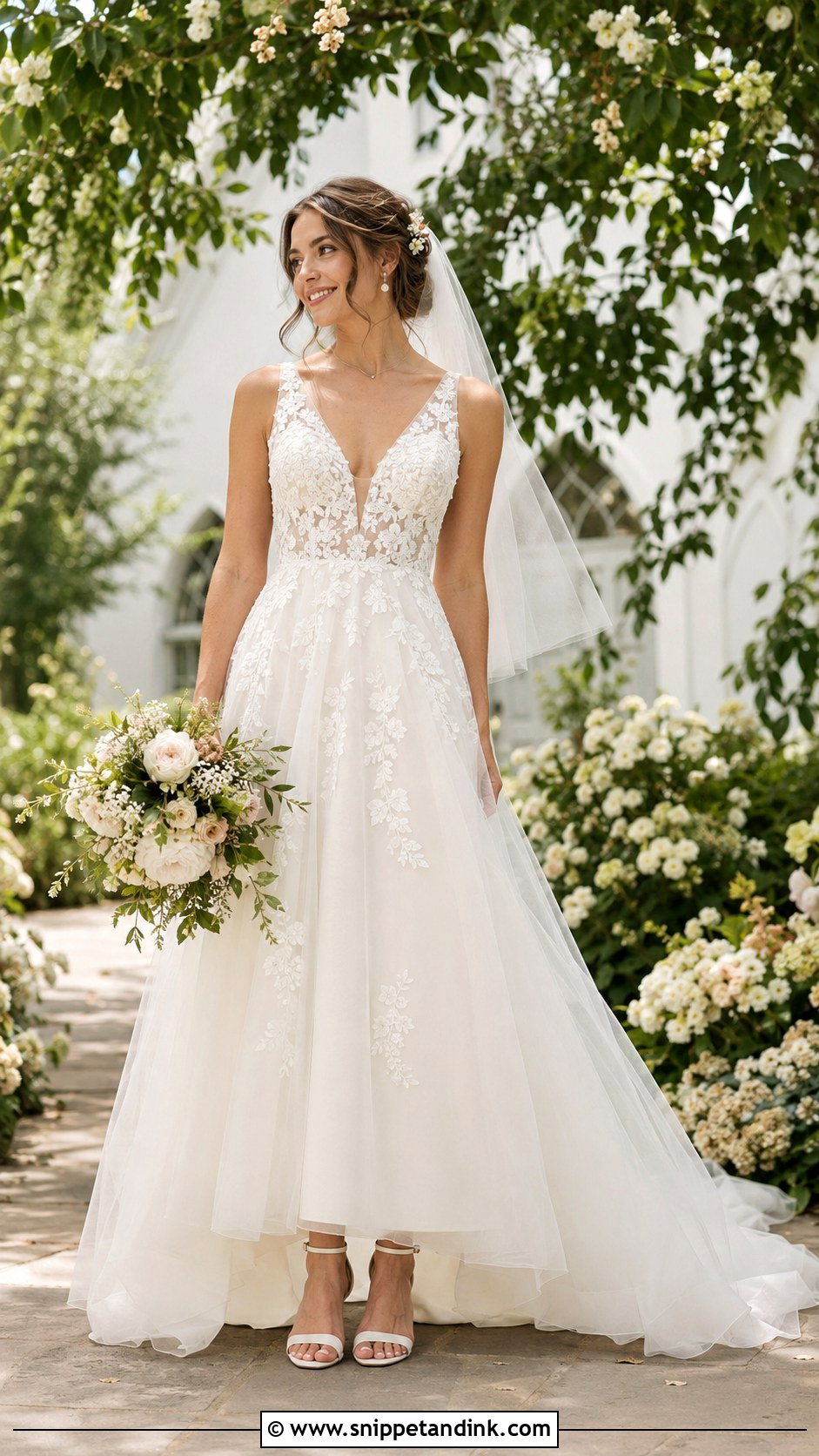 Azazie Monda Wedding Dress With Floral Hair Pins - Snippet and Ink - 20 Azazie Wedding Dresses
