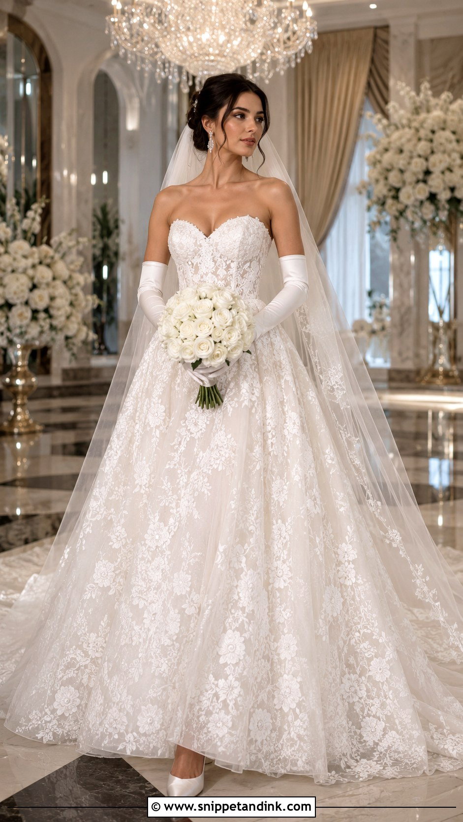 Azazie Sonnet Wedding Dress With Satin Gloves - Snippet and Ink - 20 Azazie Wedding Dresses