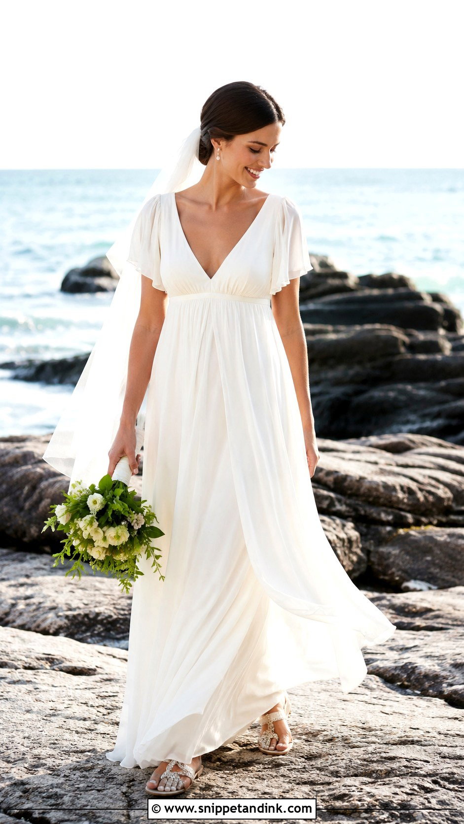 BHLDN Chiffon Empire Waist Wedding Dress - Snippet and Ink - 20 Bhldn Wedding Dress Ideas