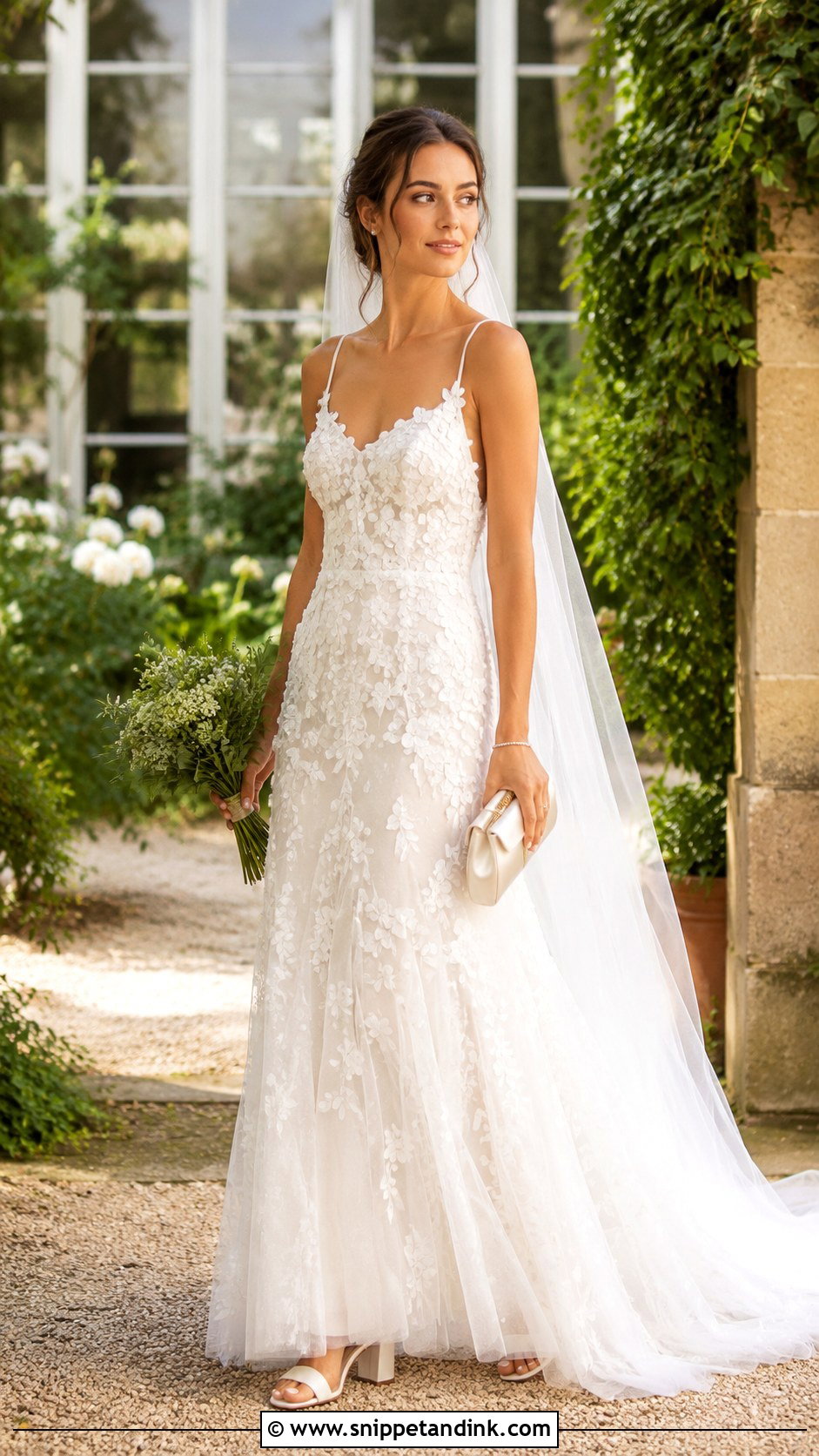 BHLDN Floral Applique Wedding Dress - Snippet and Ink - 20 Bhldn Dress Ideas