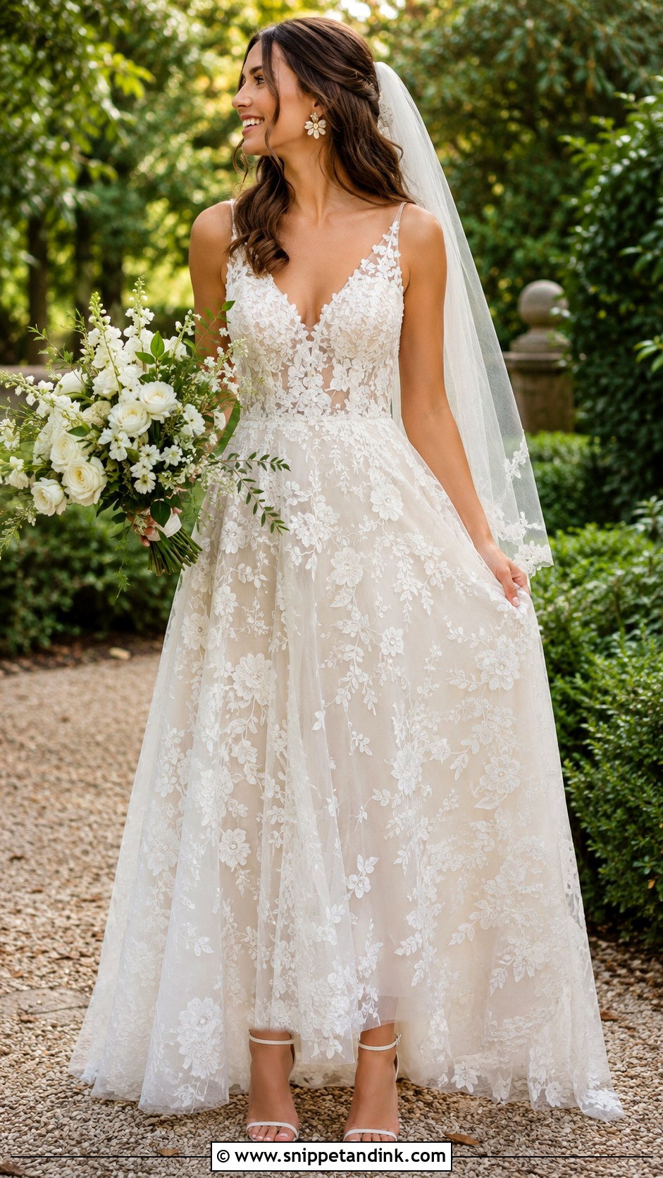 BHLDN Floral Lace A Line Wedding Dress - Snippet and Ink - 20 Bhldn Wedding Dress Ideas