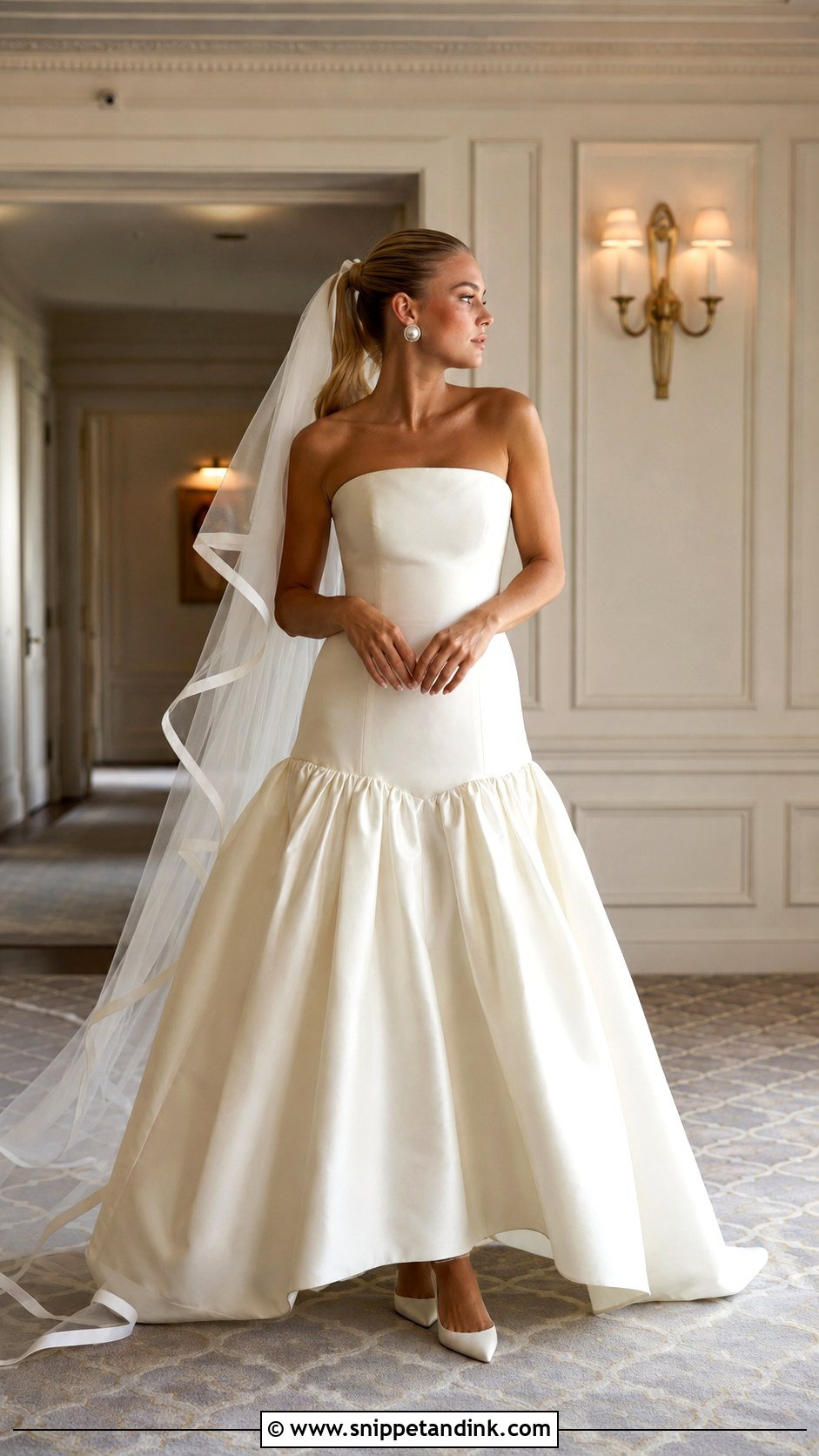 BHLDN Strapless Drop Waist Wedding Dress - Snippet and Ink - 20 Bhldn Wedding Dress Ideas