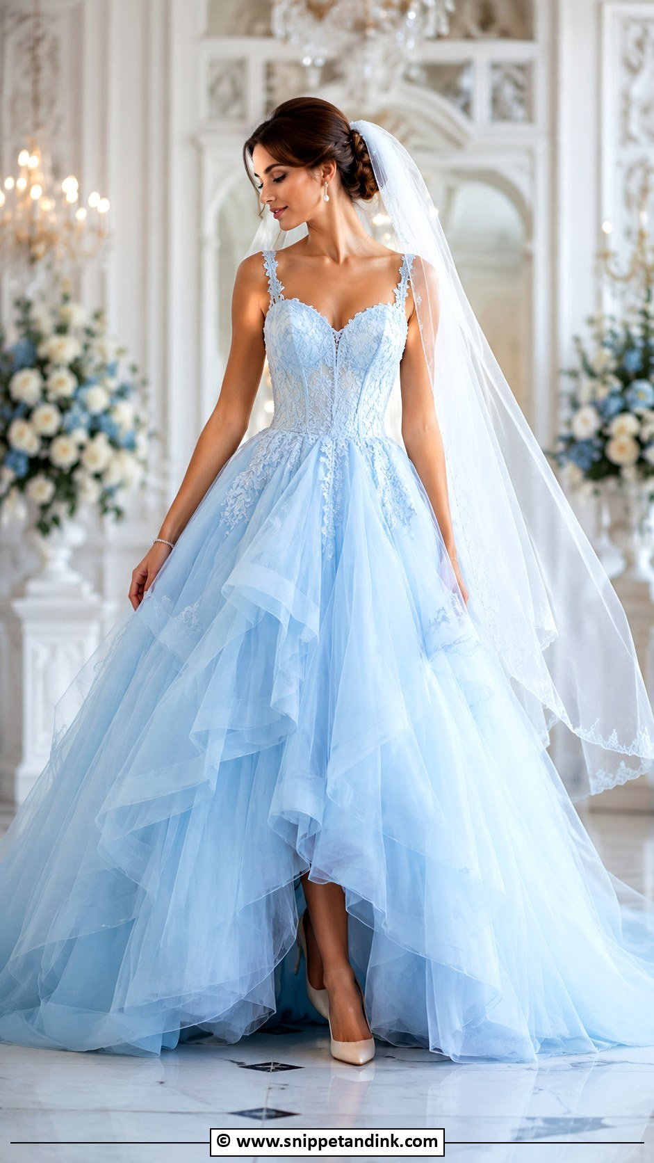 Baby Blue Ball Gown Wedding Dress - Snippet and Ink - 25 Baby Blue Wedding Dress Ideas