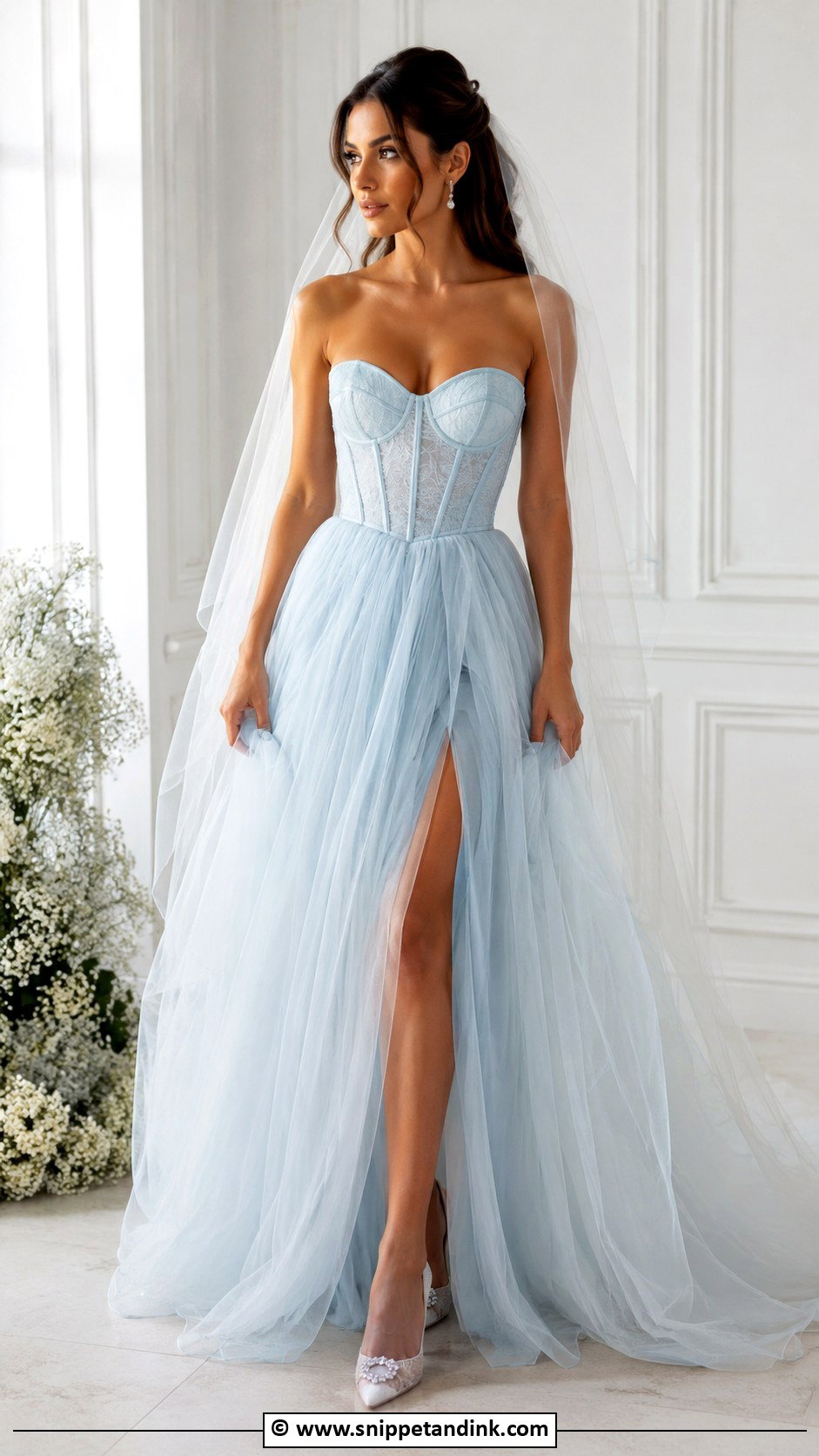 Baby Blue Corset Wedding Dress - Snippet and Ink - 25 Baby Blue Wedding Dress Ideas