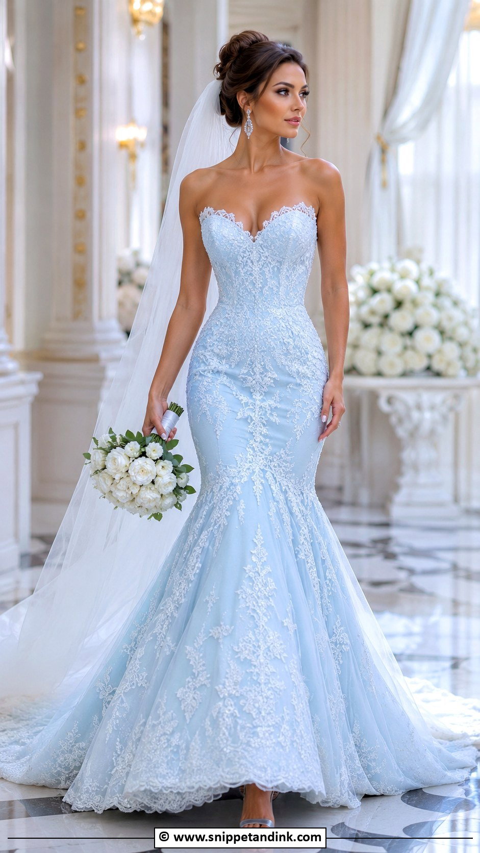 Baby Blue Mermaid Wedding Dress - Snippet and Ink - 25 Baby Blue Wedding Dress Ideas