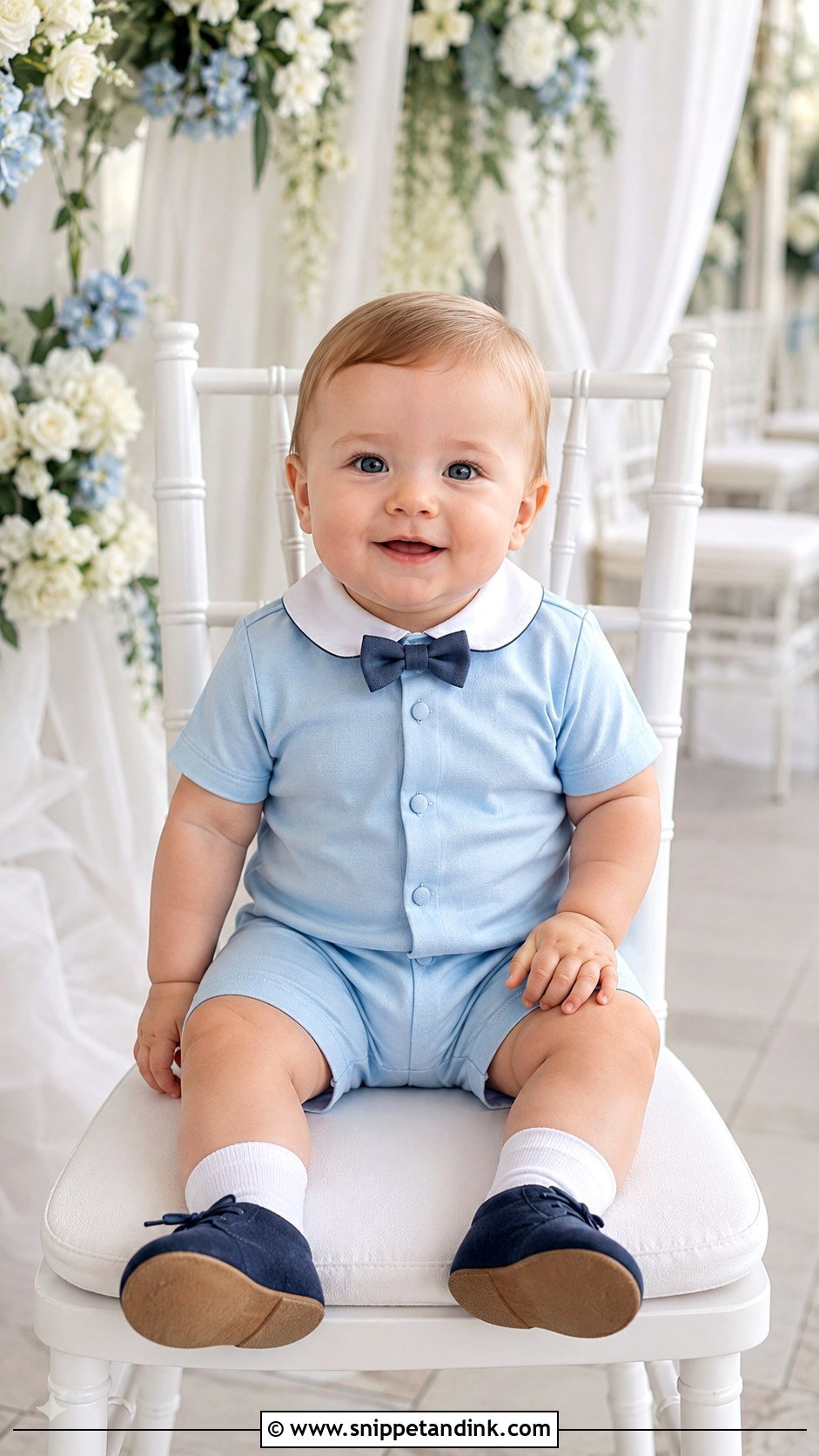 Baby Blue Romper Ring Bearer Outfit - Snippet and Ink - 20 Blue Ring Bearer Outfit Ideas