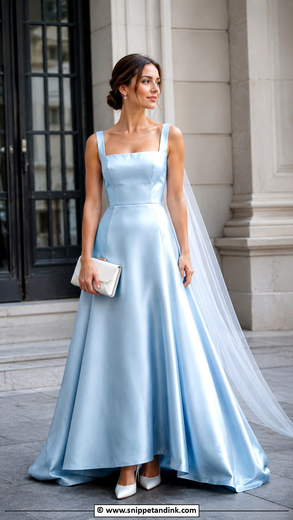 Baby Blue Satin Wedding Dress - Snippet and Ink - 25 Baby Blue Wedding Dress Ideas